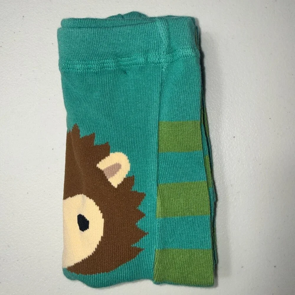 Doodle Pants Baby Leggings 18-24 Months Green Brown Cotton Hedgehog Design